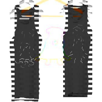 Rainbow Pug Dog Outline Silhouette With Heart Tshirt Tank Top - Monsterry