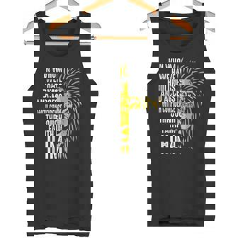 Religious Lion Cross Ephesians In Whom We Have Boldness Tank Top - Monsterry