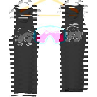 Retro Vintage Ski Snowboard Goggles 80s 90s Skiing Outfit Tank Top - Monsterry