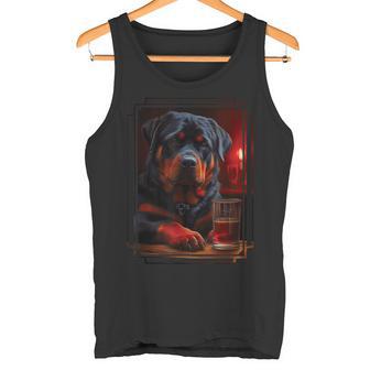 Rottweiler In Pub I Drinking Dog I Dog Bar Rottweiler Tank Top - Geschenkecke