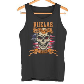 Ruelas The Man The Myth The Legend Personalized Last Name Tank Top - Thegiftio UK