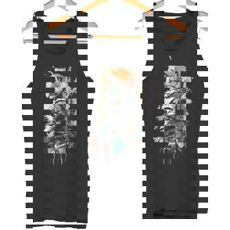 Samurai Gato Japonés Uniforme Pintura Retrato Gato Samurai Camiseta sin mangas - Regaloses