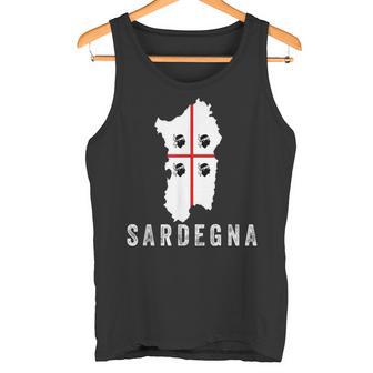 Sardegna Sardinien Karte Flagge Urlaub Italien Tank Top - Geschenkecke