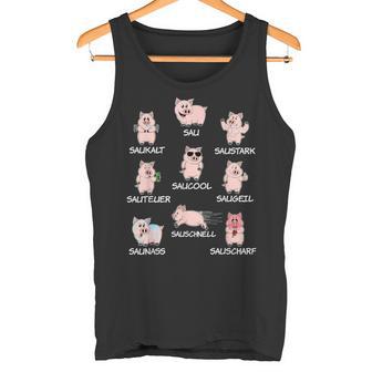 Saustark Pigs Sau Saukalt Saustark Word Game Tank Top - Geschenkecke