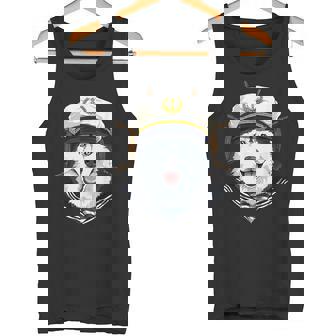 Siberian Husky Sailor Boat Captain Siberian Husky Dog Tank Top - Monsterry