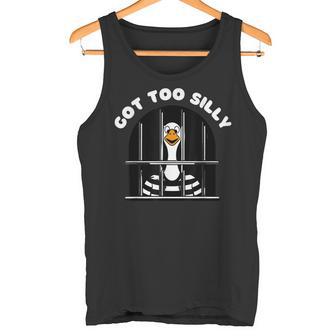 Silly Goose Got Too Silly Goose In Jail Tank Top - Monsterry
