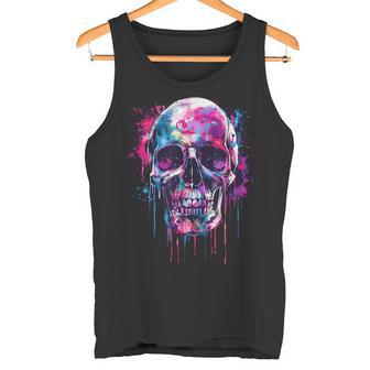 Skeleton Skull Biker Rocker Skull Punk Rock Tank Top - Geschenkecke