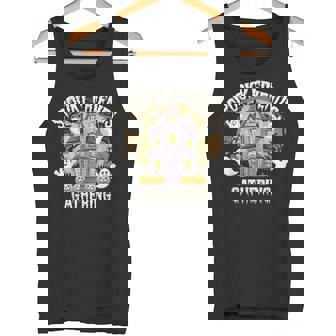 Spooky Friends Gathering Ghostly Halloween Haunted House Tank Top - Monsterry