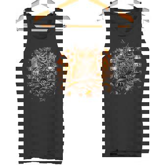 Spooky Gothic Halloween Snowy Owl Retro Eye For Owl Lover Tank Top - Monsterry