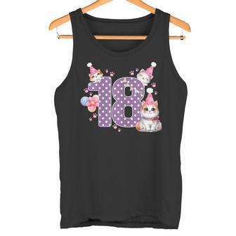 Süßes Katzen-Outfit Zum 18 Geburtstag Geburtstagsparty 18 Jahre Alt Tank Top - Geschenkecke