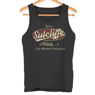 Sutcliffe Personalized Name Name Print S With Name Sutcliffe Tank Top - Thegiftio UK