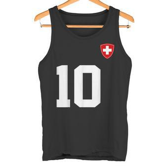 Switzerland 10 Sport Enthusiast Swiss Flag Suisse Fan Jersey Tank Top - Seseable