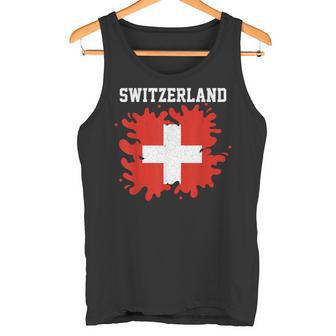 Switzerland Splash Flag Swiss Jersey Sports Tank Top - Geschenkecke