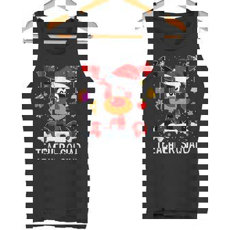 Teacher Squad Reindeer Teacher Christmas Plaid Leopard Tank Top - Monsterry