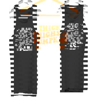 Thick Thighs Pumpkin Pie Halloween Thanksgiving Spooky Vibes Tank Top - Monsterry