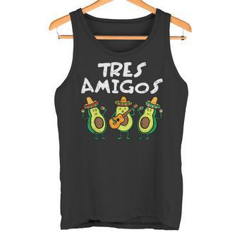 Tres Amigos Avocados Guac Cinco De Mayo Fiesta Mexicanegan Tank Top - Seseable