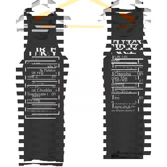 Turkey Nutritional Facts Thanksgiving Food Recipe Family Tank Top - Monsterry
