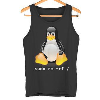 Tux Linux Penguin Sudo Rm -Rf Computer Science Tank Top - Geschenkecke