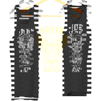 Never Underestimate The Power Of Akina Personalized Last Name Tank Top - Thegiftio UK