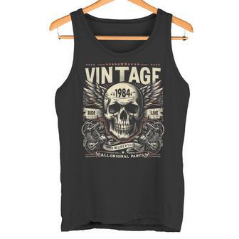 Vintage 1984 Born 1984 Birthday Skull Biker Motorcycle Tank Top - Geschenkecke