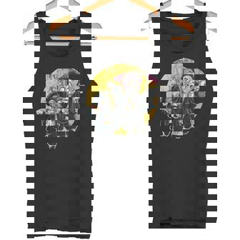 Vintage Halloween Vampire Family Dad Son Cut Out Graphic Tank Top - Monsterry