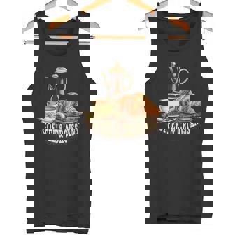 Vintage Style Coffee And Croissant Morning Person Tank Top - Monsterry