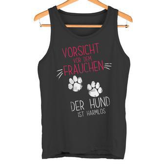 Vorsichtor Dem Frauchen Der Hund Ist Harmlos Gassi Tank Top - Geschenkecke