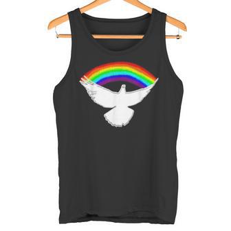 Weiße Friedenstaube Mit Regenbogen Tank Top - Geschenkecke