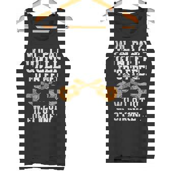 Will Play Ukulele For Free Quit For Money Bold Tank Top - Monsterry