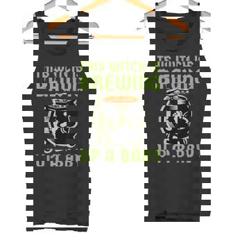 This Witch Is Brewing Up A Baby Halloween New Mom To Be Tank Top - Monsterry