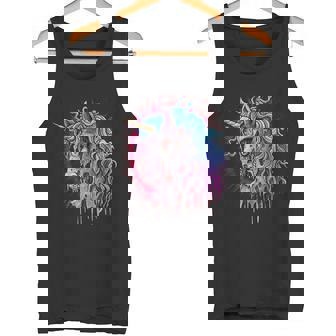 Zombie Unicorn Gothic Halloween Goth Punk Rock Emo Horror Tank Top - Monsterry