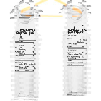 Apple Pie Nutritional Facts Thanksgiving Recipe Family Funny Tank Top - Monsterry