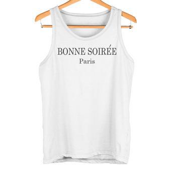 Bonne Soirée Paris Cute French Gray Tank Top - Geschenkecke