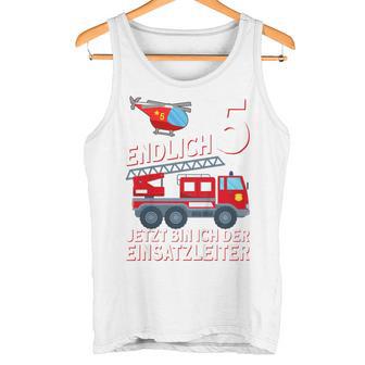 Children's Fireman Endlich 5 Jetzt Bin Ich Einsatzeiteiteiter 80 Tank Top - Seseable