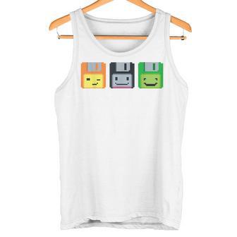 Diskette Floppy Retro Nerd Gamer Pixel Tank Top - Geschenkecke