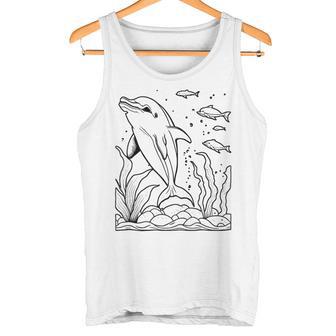 Dolphin Ausmalen Und Selbst Bemalen Colouring Tank Top - Seseable