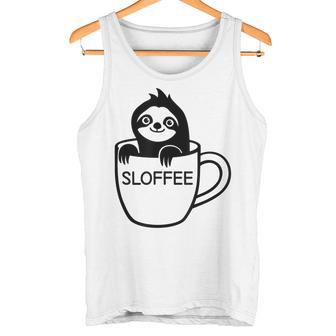 Faultier Und Kaffee Sloffee Lustig Witze Sarkastisch Tank Top - Geschenkecke