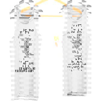 Fluffy Cat It's Fine I'm Fine Everything Is Fine Cat Tank Top - Monsterry