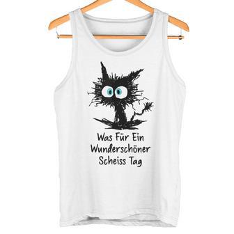 Was Für Ein Wonderschön Scheißtag Scheiss Tag Cat Gray Tank Top - Geschenkecke