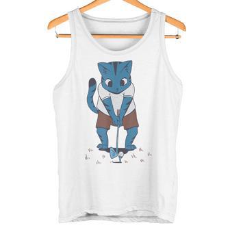 Golfing Cat Kitty Kitten Golf Golfer Tank Top - Monsterry
