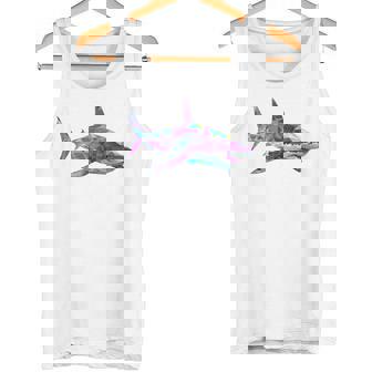 Great Shark Polygon Fishing Scuba Diving Shark Lover Tank Top - Monsterry