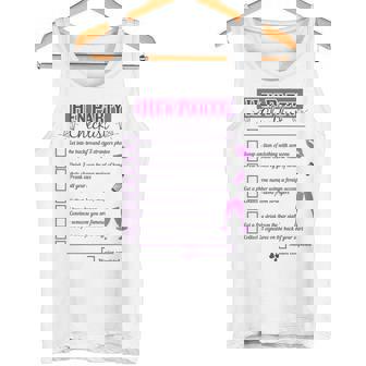 Hen Party & Bachelorette Night Checklist Bride Dares Game Tank Top - Monsterry