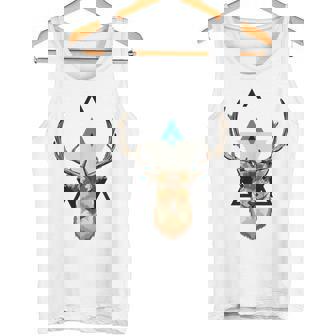 Hipster Geometric Deer Cool Hobbies Hunting Hunter Tank Top Tank Top - Monsterry