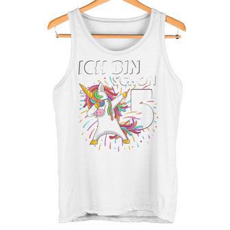 Ich Bin Schon Fünf Einhorn Dab 5Th Birthday Tank Top - Geschenkecke