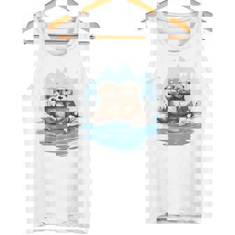 Kawaii Nutria Pareja Espíritu Amoroso Animal Bebé Río Nutria Camiseta sin mangas - Regaloses