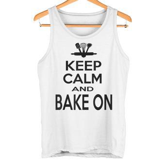 Keep Calm And Bake On Shirt Food Baking Tee Tank Top - Monsterry