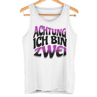 Kinder Achtung Ich Bin Zwei Geburtstag 2 Geburtstagsfeier Tank Top - Geschenkecke