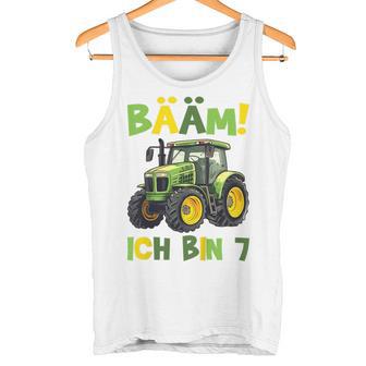 Kinder Bääm Ich Bin 7Ier Jahre Junge 7Th Birthday Tractor Tank Top - Geschenkecke