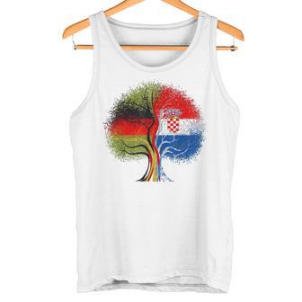 Kroatien Deutschland Flagge Baum Croatian German Tank Top - Geschenkecke