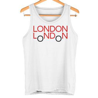 LONDON T-Shirt Red Double-Decker Bus Britain Souvenir Tank Top - Monsterry UK